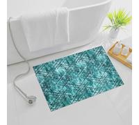 renoazul® Abstract Indoor Door Mat With Low Pile Rug, Amor Turquoise - 50 x 80 cm - Washable Gel Mat For Home Entrance, Kitchen and Bedside Rug.