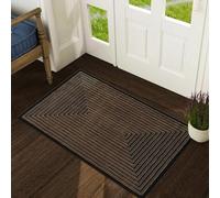 renoazul® Back Door Mats Indoor - Medium Pile Jute Rug - Nora Black - 60x110 cm - Washable Rugs For Kitchen, Bedside Rugs and Entrance Door Mat