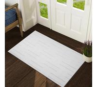 renoazul® Back Door Mats Indoor With Jute Back, Low Pile Rug - Luna 60 x 110 cm White - Washable Rugs For Kitchen, Bedside Rugs and Entrance Door Mat