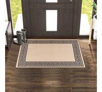 renoazul® Carpet Runners For Hallways Soft Pile Anti Slip Mat With Modern Design, 66 X 120 cm - Beige-Black - Greeky Dirt Trapper Door Mats Indoor Kitchen Rug And Floor Mat.
