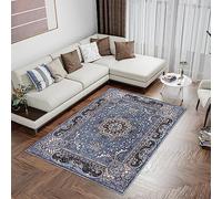 renoazul® Dense Pile Grey Carpet For Living Room - Rada Floral Rug - 120x170 cm - Washable Jute Rug For Bedroom Carpet, Sitting Room and Lounge Rugs