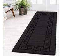 renoazul® Gel Back Carpet Runner Rug - 80 x 300 cm, Rocco Black - Washable Rugs for Hallway, Kitchen and Bedroom Rug