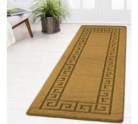renoazul® Gel Back Carpet Runner Rug - 80 x 300 cm, Rocco Ochre - Washable Rugs for Hallway, Kitchen and Bedroom Rug