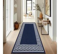 renoazul® Hallway Runner Rug - Non Slip Carpet Runner for Kitchen, Hall and Entrance - Washable Anti Fatigue Mat 66 x 220 cm - Greeky - Navy Rug