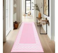 renoazul® Hallway Runner Rug - Non Slip Carpet Runner for Kitchen, Hall and Entrance - Washable Anti Fatigue Mat 66 x 220 cm - Greeky - Pink Rug