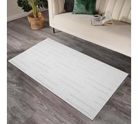 renoazul® Jute Back Low Pile Rugs For Living Room - Luna White Mat - 80 x 150 cm - Washable Rugs For Kitchen, Entrance Rug and Welcome Mat