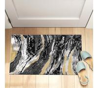 renoazul® Medium Pile Front Door Mat With Jute Backing - Jeze Black Rug - 60 x 110 cm - Washable Door Mat Indoor, Fireside and Corridor Rug