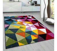 renoazul® Multi Colour Area Rugs for Living Room, Hallway, Bedroom and Office, 120 x 170 cm, Geo Play, Soft Thick Pile Fluffy Thick Plush Modern Luxury Rug