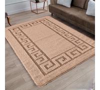 renoazul® Non-Slip Area Rug, 80 x 150 cm Washable, Heavy Duty Floor Protector Anti Slip Hallway Large Rug for Indoor Outdoor Hall Bedroom and Kitchen (Gel Back Rocco Rug - Beige)