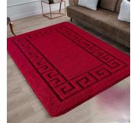 renoazul® Non-Slip Area Rug, 80 x 150 cm Washable, Heavy Duty Floor Protector Anti Slip Hallway Large Rug for Indoor Outdoor Hall Bedroom and Kitchen (Gel Back Rocco Rug - Red)