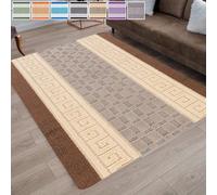 renoazul® Non-Slip Area Rug, 80 x 150 cm Washable, Heavy Duty Floor Protector Anti Slip Hallway Large Rug for Indoor Outdoor Hall Bedroom and Kitchen (Gel Back Nada Rug - Beige Brown)
