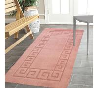 renoazul® Non-Slip Area Rug, 80 x 150 cm Washable, Heavy Duty Floor Protector Anti Slip Hallway Large Rug for Indoor Outdoor Hall Bedroom and Kitchen (Gel Back Rocco Rug - Pink)