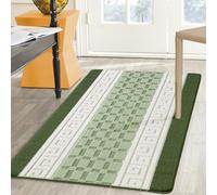 renoazul® Non-Slip Area Rug, 80 x 150 cm Washable, Heavy Duty Floor Protector Anti Slip Hallway Large Rug for Indoor Outdoor Hall Bedroom and Kitchen (Gel Back Nada Rug - Green)