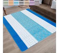 renoazul® Non-Slip Area Rug, 80 x 150 cm Washable, Heavy Duty Floor Protector Anti Slip Hallway Large Rug for Indoor Outdoor Hall Bedroom and Kitchen (Gel Back Nada Rug - Blue)