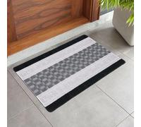 renoazul® Non Slip Large Front Door Mat, 50 x 80 cm Washable, Anti Slip and Door Mats, Outdoor and Indoor Rug, Gel Backed Dirt Trapper Kitchen Door Mat (Gel Back Nada Rug - Black Grey)