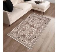 renoazul® Soft Pile Area Rugs With Jute Back, Traditional Rug - Zinat 80 x 150 cm Cream - Washable Runner Rug For Kitchen and Entrance Door Mat