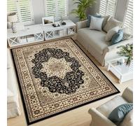 renoazul® Thick Large Rugs Living Room Carpet 240 x 320 cm - Washable Large Black Rugs For Bedrooms - Rome Vintage Carpets For Bedrooms