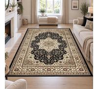 renoazul® Traditional Rugs Living Room Large 160x230 cm - Soft Vintage Carpets For Bedrooms - Rome Black Rugs For Living Room