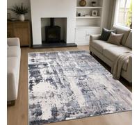 renoazul® Turkish Style Washable Premium Mat, 6 ft 7 in x 9 ft 6 in, 200 x 290 cm, Abstract Grey, Jute Backing Very Large Rugs for Bed room, Living, Boys and Study Room