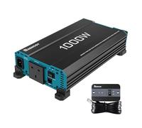 Renogy 1000W Inverter Pure Sine Wave, Inverter 12V DC to 240V AC, 2000W Peak with UK Sockets, Auto Transfer Switch and Remote Controller for Off-grid, RV, Camping, and Home