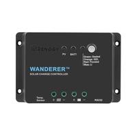 Renogy 12V 30A PWM Solar Charge Controller - Wanderer Li with Temp Sensor, 4-Stage Charging for Lithium/Gel/Flooded Batteries, Overload/Short Circuit/Reverse Polarity Protection