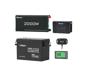 Renogy 12V Solar Kit, 3.84kWh, 300AH LiFePO4 Battery, 50A DC-DC Charger with MPPT, 2000W Pure Sine Wave Inverter, 500A Battery Monitor, for RVs, Boats, Homes