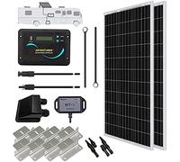 Renogy 200W Solar Panel Kit, 12 Volt Solar Kit RV Off-Grid Kit with 30A LCD Charge Controller+ BT-1 Bluetooth+ Mounting Brackets+ Branch Connector+ Solar Cables+ Cable Entry Housing