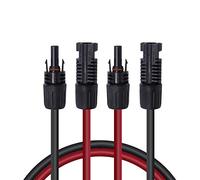 Renogy 20FT 12AWG Solar Panel Female and Male Connectors, Extension Cables-Pair, 1 Pair 20' 12 Gauge Red and Black
