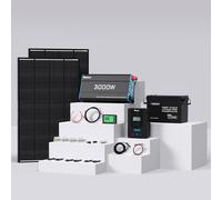 Renogy 400W 12V Solar Panel System, 3.84kWh/Day, Ideal for RVs, Boats, Homes: 2pcs 200W ShadowFlux N-Type Solar Panel + 300AH LiFePO4 Battery +40A MPPT Controller+ 3000W 12V Pure Sine Wave Inverter