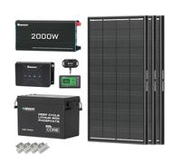 Renogy 600W 12V Solar Panel Kit, 3.84kWh, Ideal for RVs, Boats, Homes: 3pcs 200W ShadowFlux N-Type Solar Panel + 300AH LiFePO4 Battery + 50A DC DC Charger with MPPT+ 2000W 12V Pure Sine Wave Inverter