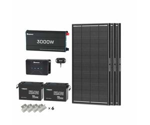 Renogy 600W 12V Solar Panel Kit, 5.12kWh, 3pcs 200W ShadowFlux N-Type Panels, 2pcs 200AH LiFePO4 Battery, 50A DC DC Charger with MPPT, 3000W Pure Sine Wave Inverter, for RVs, Boats, Homes