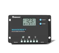 Renogy Wanderer 10A Solar Charge Controller - 12V/24V PWM Auto-Detect, LCD Display, USB & Lithium Support, Waterproof for RV Marine Off-Grid