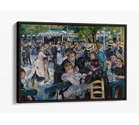 Renoir, Dance At Moulin De La Galette Canvas Floater Frame Print Picture Art - Black Frame 18 inch wide x 12 inch high