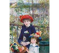Renoir Two Sisters On Terrace Painting Art Print Canvas Premium Wall Decor Poster Mural