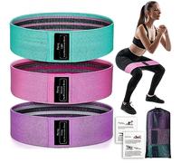 RenoJ Exercise Bands, Resistance Bands for Women, 3 Set Pilates Booty Fabric Bands for Fitness, Workout, Yoga, Training, Gym, Home (Pink)