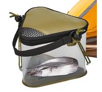 Renopfect Bait Bucket, Fishing Bait Bucket, Fold Live Lure Container with Ventilation Hole, Portable Transparent for and Minnow