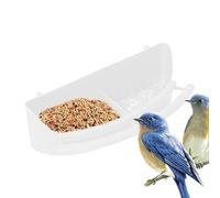 Renopfect Bird Feeder Cups for Cage, Bird Slot Feeder, Parrot Cage Feeder Bowls Cup, Bird Feeder Bowls, Cup with Compartment and Bird Seat for Small Birds, Pigeons, Sparrows