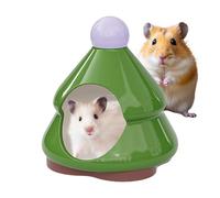 Renopfect Ceramic Hamster Hiding Place - Christmas Tree-Shaped Dwarf Hamster - Sturdy Waterproof and Sleeping Area Small Animal Home for Squirrel Hedgehog