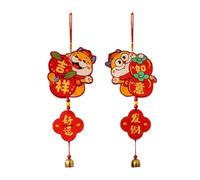 Renopfect Chinese New Year, Chinese Decorations, 2 x Wall Signs Chinese New Year Ornament, Chinese Happy Oriental Ornaments, Year of the Snake Pendant for Moon New Year