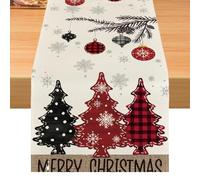 Renopfect Christmas Table Runner, Christmas Runner for Table, Rustic Christmas Tree Tablecloth, Christmas Tablecloth, Runner "Merry Christmas", Long Dining Table Decoration for the Dining Table in the