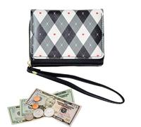 Renopfect Girls Purse - Large Capacity Wallet - Large Capacity Multiple Card Slots Checkered Purse | for Teens Women Adults Mother Kids Shopping Birthday Travel, Black/White, Consulte la descripción