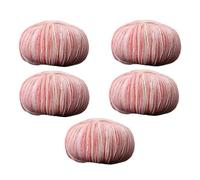 Renopfect Gradient Yarn, Rainbow Yarn, Cotton Yarn Strands with Colour Gradient, 5 x Soft Yarn Cakes for Crochet, Hand-Dyed Yarn for Sweater, Scarf, Knitting and Crochet Accessories