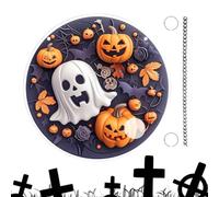 Renopfect Halloween Decorative Sign, Scary Acrylic Round Sign Decoration for Doors - Gothic Party Decoration Hanging Decoration for Bedroom Canopy Wall Country House Style Fireplace Window