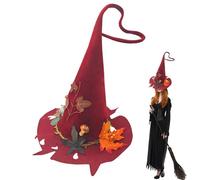 Renopfect Halloween Hat, Costume Witch Hat, Evil Witch Felt Lace Hat, Halloween Costume Party Decoration, Cosplay Costume Accessories, Felt Hat for Stage Performances