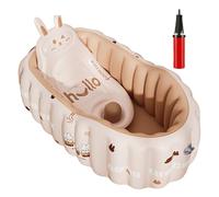 Renopfect Inflatable Baby Bathtub, Portable Cartoon Bathtub, Non-Slip Shower Seat with Pump for Bath, Beach, Home, Children, Holiday, Swimming and