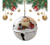 Renopfect Jingle Bell Ornaments for the Christmas Tree, Christmas Bell Ornaments, Colourful Christmas Tree Hanging Bell, 3.15 Inch Christmas Bells with Santa Claus Pattern for