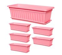 Renopfect Planter, Boxes, Planter, Rail Planter, 6 x Weather-Resistant Containers, Built-in Drainage Holes, Accessories for Growing Kitchen