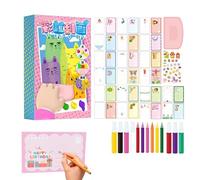 Renopfect Scratch Pictures for Children, Paper Set, Painting Craft Set, Handmade Postcard Set, Scratch Craft Painting Set, Paper Craft Sets for Children, Girls,