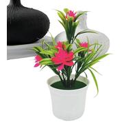 Renopfect Small Artificial Plants with Planter, Silk Flowers for Indoor Use, Artificial Plants in Pots as Pot Decoration, Easy Care Decoration for Coffee Table, Kitchen, Country House Style, Bathroom