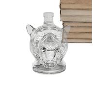 Renopfect Tequila Carafe, Glass Spirits Decanter Bottle, Tiger Head Design Drinks Container, Collectible Bar Gadget, Gift Idea for Men